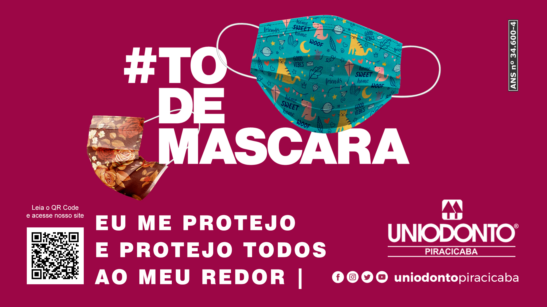 Hotsite da Uniodonto Piracicaba disponibiliza modelo para confecção de máscara de tecido